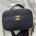 Chanel Caviar Skin Camera Shoulder Black No.27 W/card