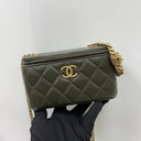 Chanel Army Green Vanity Pillow Crush Vanity GHW /