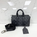 Louis Vuitton Monogram Black Leather Eclipse Keepall XS Shoulder