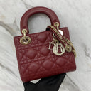 Dior Lady Mini (flap/suede) W/rhinestone Charms Red GHW