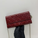 Dior Red Cannage Wallet On Chain Woc Patent Red