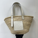 Loewe Anagram Anagram Raffia/straw Basket Bucket Tote White