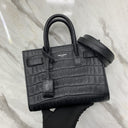 Saint Laurent Black Leather Sac de Jour Nano Croco Embossed, photo 1