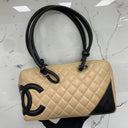 Chanel Beige/black Cambon Boston Shoulder