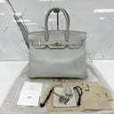 Hermès Birkin 30 Gris Perle/Guilloche Hardware Tadelart Stamp Square R (2014)