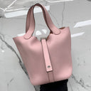 Hermès Picotin Lock 18 Rose Sakura Pink Taurillon Clemence PHW W Stamp With Lock & Key