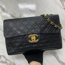 Chanel Black Classic Flap Vintage Maxi Lambskin Single Flap Chain One Shoulder, photo 1