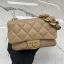 Chanel Matelasse 2022Ss Thick Chain Shoulder Beige GHW