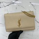 Saint Laurent Kate Chain Shoulder Beige GHW