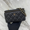 Chanel Black Caviar Skin Vanity Chain Shoulder No.32 W/card