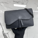 Dior Saddle Wallet On Chain Smooth Leather Black, photo 1