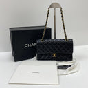 Chanel Matelasse Caviar Skin Classic W Double Flap Medium 25Cm GHW Black