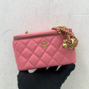 Chanel Vanity Lambskin Chain Shoulder Pearl Crush GHW Pink No.32 (w/card)