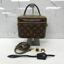 Louis Vuitton Brown Leather Reverse Monogram Top Handle Chain Shoulder Vanity PM