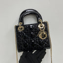 Dior Black Lady Mini Patent Flap Ver Shoulder