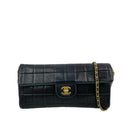 Chanel Black Lambskin Chocolate Bar Chain Shoulder