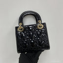 Dior Black Lady Mini Patent Flap Ver Shoulder