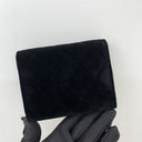 Chanel SLG 21A Velvet Card Holder Rhinestones Cocomark Black