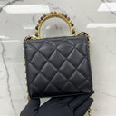 Chanel Black Lambskin Mini Top Handle Chain Shoulder
