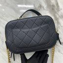 Chanel Caviar Skin Camera Shoulder Black No.27 W/card