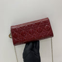 Dior Red Cannage Wallet On Chain Woc Patent Red