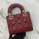 Dior Lady Mini (flap/suede) W/rhinestone Charms Red GHW