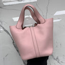 Hermès Picotin Lock 18 Rose Sakura Pink Taurillon Clemence PHW W Stamp With Lock & Key