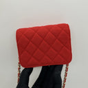 Chanel Micro Clutch With Chain In Red Quilted Jersey H52laux2, photo 2