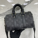 Louis Vuitton Monogram Black Leather Eclipse Keepall XS Shoulder
