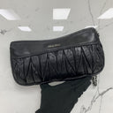 Miu Miu Black Leather Gather Chain Wristlet Clutch, photo 2