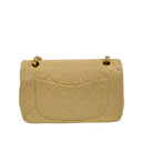 Chanel Beige Calfskin Classic Double Flap Chain Shoulder