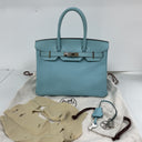 Hermès Blue Birkin 30 Epsom T Stamp Atoll PHW