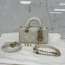 Dior White Leather Cannage D-joy 3 Way Micro GHW Shoulder