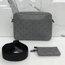 Louis Vuitton Grey M46104 Shadow LV Duo Messenger Shoulder Bag W/pouch Rfid