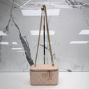 Chanel Pink Vanity Lambskin Chain Shoulder Crush Camellia GHW W Mirror