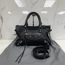 Balenciaga Black Leather Le City Small Shoulder