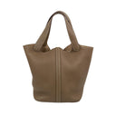 Hermès Etoupe Clemence Calfskin Palladium Plated Metal Picotin 22 Stamp Y Handbag Y