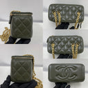 Chanel Army Green Vanity Pillow Crush Vanity GHW /