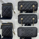 Chanel Black Caviar Skin Vanity Chain Shoulder No.32 W/card