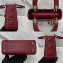 Dior Lady Mini (flap/suede) W/rhinestone Charms Red GHW