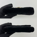 Chanel SLG Novelty Vip Gifts 21A Velvet Card Holder Rhinestones Cocomark Black W/card No.31
