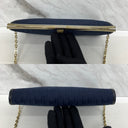 Dior Trotter Vintage Blue Clutch (with Removable 3Rd Party Strap) No Date Code