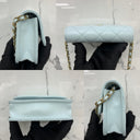 Chanel SLG Matelasse Lambskin Mini Chain Clutch Blue