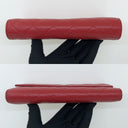 Chanel Red Caviar Skin Long Wallet SHW