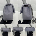 Chanel Matelasse Lambskin Mini Rectangle Chain Shoulder Single Flap 20Cm SHW W/card No.16 Grey