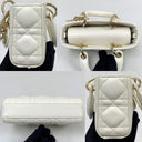 Dior White Cannage D-joy 3 Way Micro GHW 10Ma*0294 Shoulder Bag
