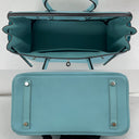 Hermès Birkin 30 Blue Atoll Epsom, ștampila T, Ato