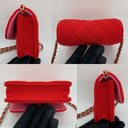 Chanel Micro Clutch With Chain In Red Quilted Jersey H52laux2, photo 4