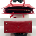 Saint Laurent Sac de Jour Croc Emboss Red, photo 4
