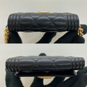 Chanel Boy Black Caviar GHW Card Holder With Chain Shoulder